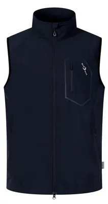 Produktbild von Blue Wave Herren Softshellweste Lars mit Stehkragen - Weste mit Kinnschutz und Kordelzug am Bund in Schwarz Größe S