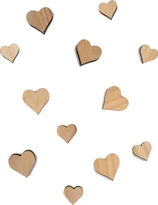 Produktbild von 12 Mini-Holzherzen Streudeko 2 und 3 cm - Einheitsgröße