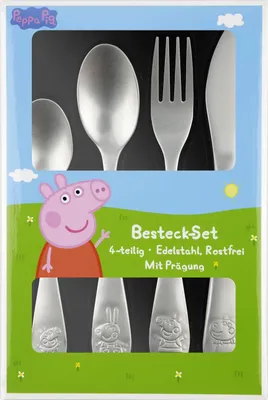 Obrázok produktu pre Súprava príborov z nehrdzavejúcej ocele Peppa Pig 4 ks.