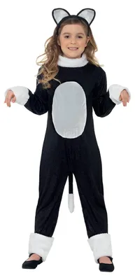 Cool Cat Kostüm, Schwarz, Jumpsuit, Schwanz & Kopfschmuck