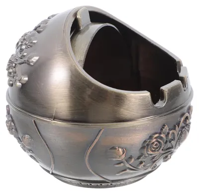 Produktbild von Metallaschenbecher - Rund mit Deckel - Windaschenbecher für den Außenbereich - Klein