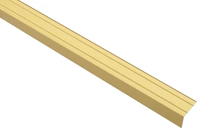 Produktbild von Effector Stufenkantenprofil aus eloxiertem Aluminium - Treppenkanten Schutz - (A36SK Gold) Selbstklebend Aluschiene Eckschiene Schutzleiste Winkelschiene