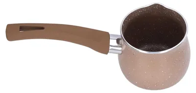 Milchtopf 8 cm, Aluminium, Antihaft, Kaffeefarbe, Mini-Kochtopf