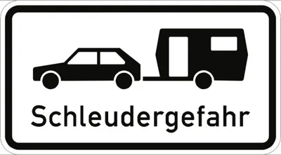 Produktbild von Verkehrsschild VZ1006-30, Schleudergefahr für Wohnwagengespanne ..., Alu, RA2...
