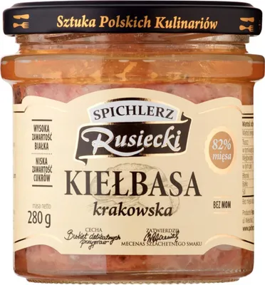 Zdjęcie produktu dla Spichlerz Rusiecki Kiełbasa Krakowska 280 G