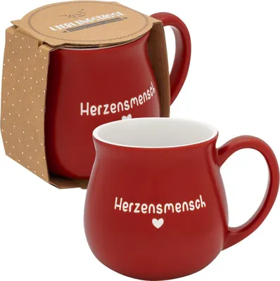 Produktbild von GRUSS & CO Tasse bauchig graviert "Herzensmensch"