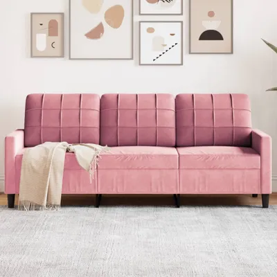 Produktbild von Maison Exclusive - 3-Sitzer-Sofa Rosa 180 cm Samt