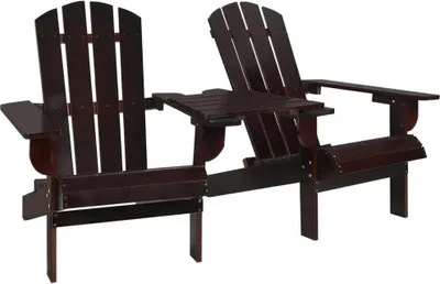 Produktbild von vidaXL Adirondack-Gartenstühle mit Tisch Massivholz Tanne Braun