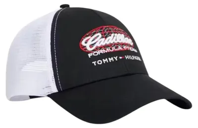 Zdjęcie produktu dla Czapka z daszkiem Tommy Hilfiger TH X CF1 SCRIPT TRUCKER dla mężczyzn, czarna: Rozmiar – UNICA Rozmiar: UNICA