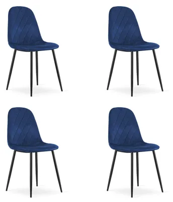 Produktbild von Samtstuhl ASTI mit schwarzen Beinen, blau