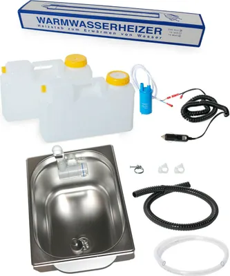 Produktbild von 12V Warmwasser Miniküche Verkaufsstand Bausatz Spüle 325x265x150mm T4 T5 T6 Vito
