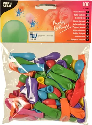 Produktbild von PAPSTAR Wasserbomben farbig sortiert 100 Stück