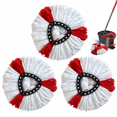 Imagen del producto de Fundas de microfibra de repuesto para mop, paquete de 3 unidades, ideales para suelos duros, lavables