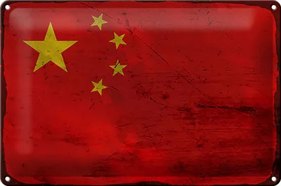 Produktbild von Blechschild Flagge Chinas 30x20cm Flag of China Rost