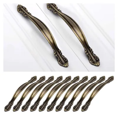 Produktbild von Möbeltürbogen-Griffset, 10 Stück in Bronze, Zinklegierung für Möbel und Türen