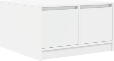 Image de vidaXL Table basse avec tiroirs blanc 70,5x70x40 cm