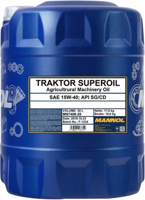 Produktbild von MANNOL 20Lt TRAKTOR SUPEROIL 15W-40 Motoröl für älter Fahrzeuge API CD