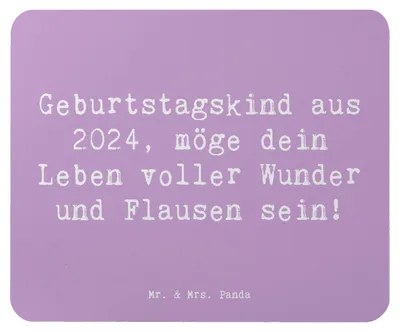 Produktbild von Mr. & Mrs. Panda Mousepad Spruch 2024 Geburtstag - Lavendeltraum - Geschenk, besonderes Jahr feiern, Happy Birthday, Geburtstagsgeschenk, laptop mauspad, Alter, Party