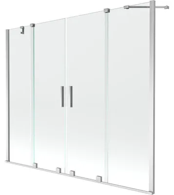 Obrázek produktu pro Mexen Velar Duo vanová zástěna 2-křídlová posuvná 180 x 150 cm, transparentní, chrom - 896-180-000-02-01