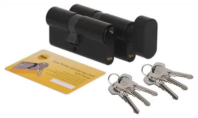 Produktbild von Y600 Zylinder Komplettset 40/45+40g/45 schwarz, 6 Schlüssel, Klasse 6.D