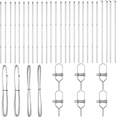Produktbild von Möbel Zaunpfosten 26 Stück Ø32 mm 210 cm galvanisierter Stahl - Zaunzubehör 3350161