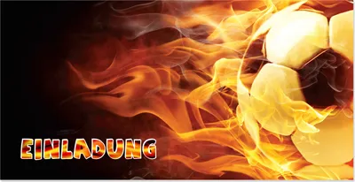 Produktbild von Friendly Fox Fussball Einladung - 12 Einladungskarten Fussball zum Kindergeburtstag Junge Mädchen - Feuer Fußball Party - ideal für jeden Fußball-Fan
