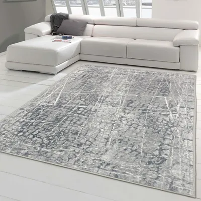 Produktbild von Moderner Designerteppich abstrakt gemustert in anthrazit Größe - 160x230 cm