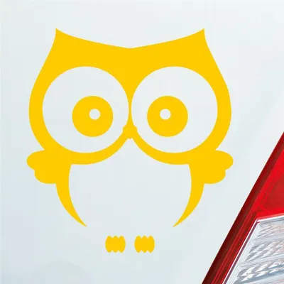 Produktbild von Auto Aufkleber Eule Owl Vogel Bird Uhu süß Tier Musik 10x11 cm Gelb Sticker Heckscheibenaufkleber