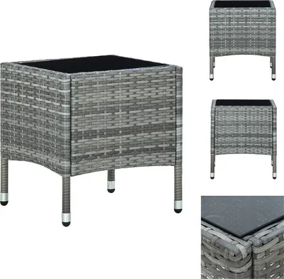 Produktbild von vidaXL Gartentisch Grau 40x40x45 cm Poly Rattan - Gartentische