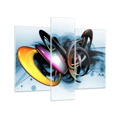 Produktbild von Bilder auf glas - Cyberspace Abstraktion Modell - 95x80cm - Glasbilder - Wandbilder - Kunstdruck - zum Aufhängen bereit - Wanddekoration aus Glas - Glas Bilder - Wandbild auf Glas - GCB95x80-2347