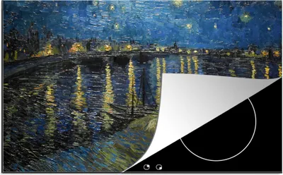 Produktbild von KitchenYeah© Herdabdeckplatte Van Gogh - Brücke - Alte Meister , 90x52cm, Küche Deko, Glaskeramikkochfeld Herdabdeckung, Abdeckplatte fùr Kochfeld