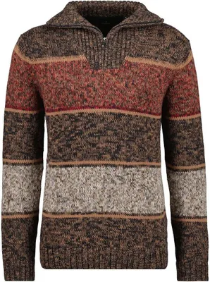 Ragman Troyer-Strickpullover gestreift in braun