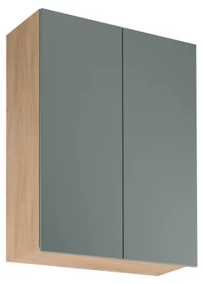 Produktbild von Hoher Küchenoberschrank SALERNO – Breite 80 cm, Eiche/Grün