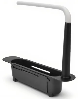 Teleskop-Ablage für Spüle, ausziehbar, Schwarz