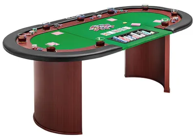 Produktbild von EG MW-387|MUWO Pokertisch für 10 Spieler mit Dealerbereich und Chipablage grün