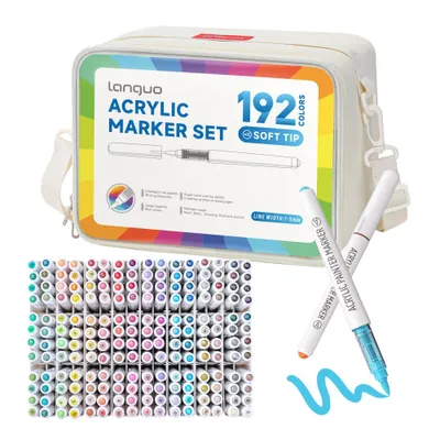 Produktbild von LANGUO Acrylmarker, 192 Farben für Stein, Glas und Keramik – Geschenk