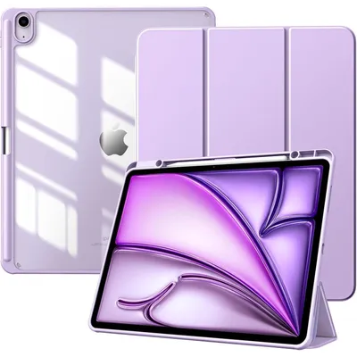 Immagine prodotto di Custodia protettiva per iPad Air da 13 pollici (modelli M3/M2, 2025/2024) con supporto per la Apple Pencil, trasparente, color lavanda chiaro