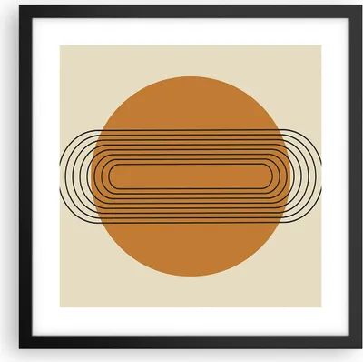 Produktbild von Gerahmtes Poster - Schwarzer Rahmen - Stück Geometrisch Orange - 40x40 cm - Wand Bild - Wanddeko - Wandbilder - Kunstposter - Wandposter - Bilderrahmen - Bilder - Kunstdruck - P2BAC40x40-4877
