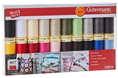 Produktbild von Nähgarn Nähfaden Garnset - Verschiedene Farben - 100 m - 20 Stück - 100 % Polyester