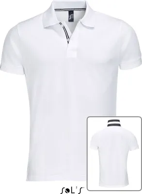 Produktbild von SOLs 00576 | Herren Polo Shirt Patriot / 100% ringgesponnene Baumwolle - Farbe: White/Black/White/Black - Größe: M