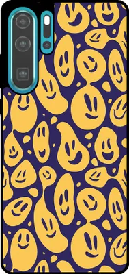 Produktbild von Smartphonica Telefon Fall geeignet für Huawei P30 Pro mit Smiley-Druck - TPU zurück Abdeckung Fall Emoji Design - lila gelb