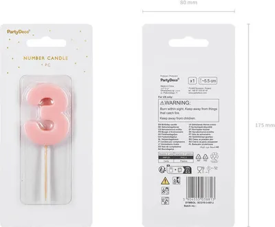 Produktbild von geburtstag Abdeckung Ziffern 3 rosa5.5cm 38813