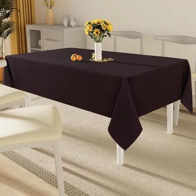 Obrázek produktu pro Ibenzoa® ubrus s efektem lotosu – omyvatelný, obdélníkový, rozměry 140 x 100 cm, hnědý, polyester