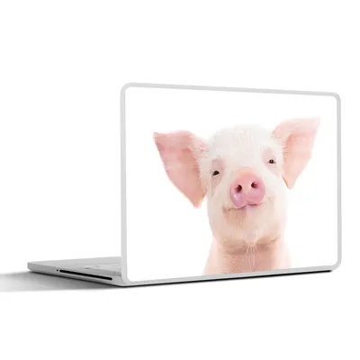 Produktbild von MuchoWow® Laptop Aufkleber Sticker Cover Schwein - Rosa - Tiere - Natur 30x22 cm - Laptop-Sticker
