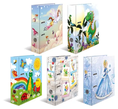 Produktbild von HERMA Ordner A4 Kindermotive Set, 10 Stück, 7 cm breit, Ringordner mit Kindergarten Motiv, bunter Aktenordner mit Innendruck für Jungen, Mädchen und Kinder, 19816