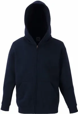 Produktbild von Fruit of the Loom - Kids Classic Hooded Sweat Jacket - Deep Navy - 140