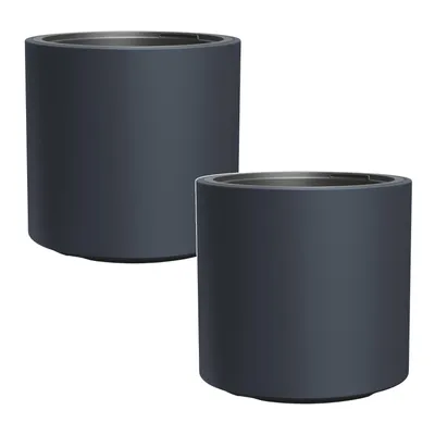 Produktbild von 2x HEOS frostsicherer Blumentopf - anthrazit mit Einsatz Inhalt 31 L DBHER470