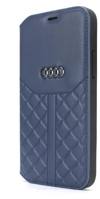 Immagine prodotto di Custodia Audi Book per iPhone 13 e 14 - Blu - Serie Q8 - Vera pelle