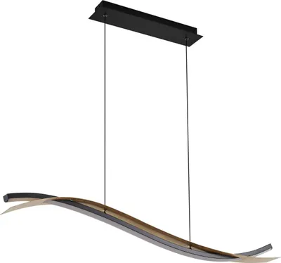 Produktbild von Lucande LED-Hängeleuchte Alevia, schwarz/gold, CCT