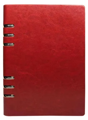 Immagine prodotto di Quaderno ad anelli, copertina in ecopelle rossa, formato A5, ricaricabile, 100 pagine, impermeabile, design vintage